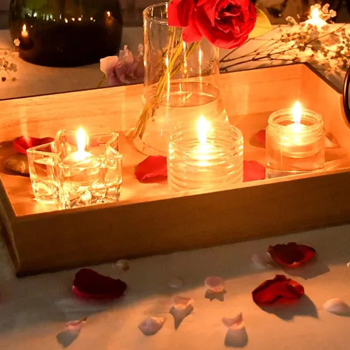 Vista 7 de Zest Candle Velas flotantes de 24 piezas, 1.75 pulgadas, plata metálica