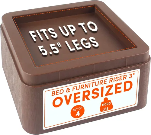 Vista 9 de DEDU Elevadores de cama de gran tamaño, resistentes, apilables, paquete de 4, elevadores de muebles para sofás de 2 pulgadas o 4 pulgadas, soporta