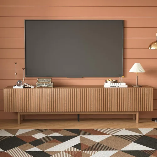 Vista 5 de Soporte de TV moderno de mediados de siglo de 86.61 pulgadas
