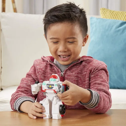 Vista 5 de Transformers Playskool Heroes Rescue Bots Academy Medix The Doc-Bot juguete transformable de robot, figura de acción de colección de 6 pulgadas