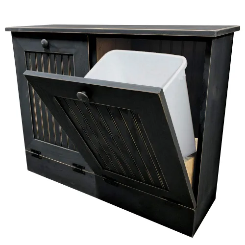 Vista 2 de Cubo doble de basura/Recipiente para papelera de reciclaje.