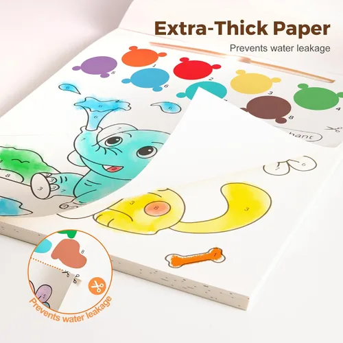 Vista 2 de Libros de pintura con agua Jar Melo para niños pequeños, actividad de pintura de acuarela sin desorden para niños de 1-3, 2-4, 4-6 años, regalo