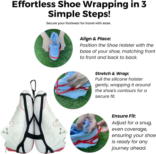 Vista 5 de ILouxNei Accesorio deportivo con clip para calzado, transporta, seca, organiza, cuelga zapatos adicionales, botas o equipo en tu bolsa, se adapta a