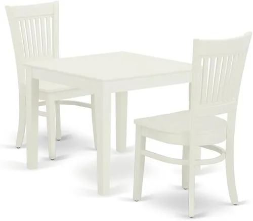 Vista 9 de East West Furniture OXVA3-LWH-C - Juego de muebles de comedor de 3 piezas contiene una mesa de cocina cuadrada y 2 sillas de comedor tapizadas