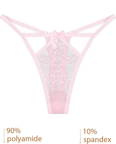 Vista 4 de Banamic Tanga en T para mujer, bragas de cintura baja, ropa interior sexy sin costuras
