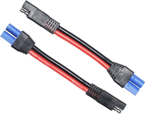 Vista 4 de Conector adaptador de conexión rápida SAE a EC5 hembra (paquete de 2), adecuado para batería solar de automóvil -10AWG 5.9 in