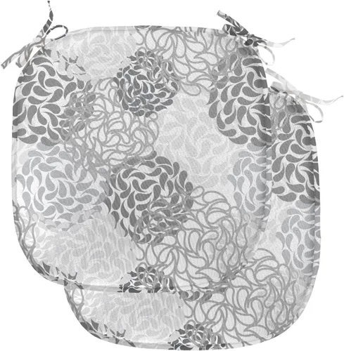 Vista 197 de Lunarable Cojín de asiento para silla de café, siluetas de taza de café expreso con frijoles fuente de cafeína, ilustración de bebidas gourmet
