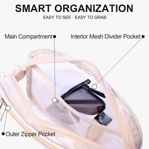 Vista 4 de Frevaou Clear Bag for Stadium Events Crossbody Bags for Women Transparent Purse for Concerts, Games, Festivals
