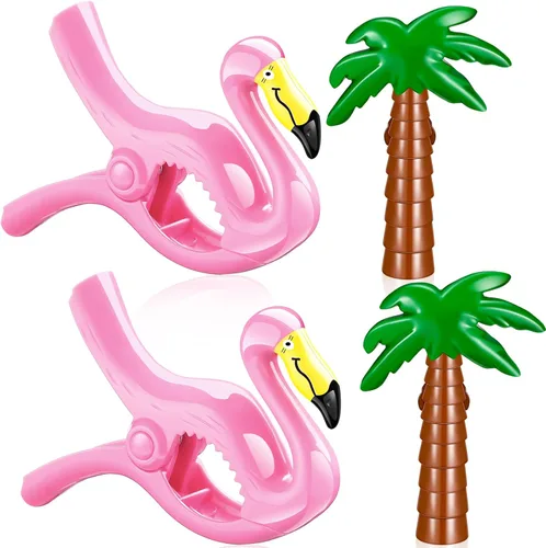 Vista 9 de Waydress 4 clips para toallas de playa, tamaño gigante, resistentes al viento, para sillas de playa, crucero, patio, piscina o pinzas de sujeción