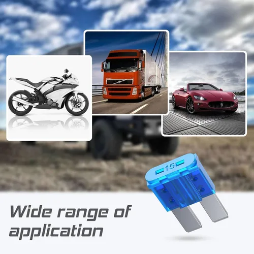 Vista 4 de Gebildet Fusibles de coche de hoja Micro2 5A 5A Fusibles automotrices para vehículos recreativos, motocicletas, camiones (paquete de 10 unidades)