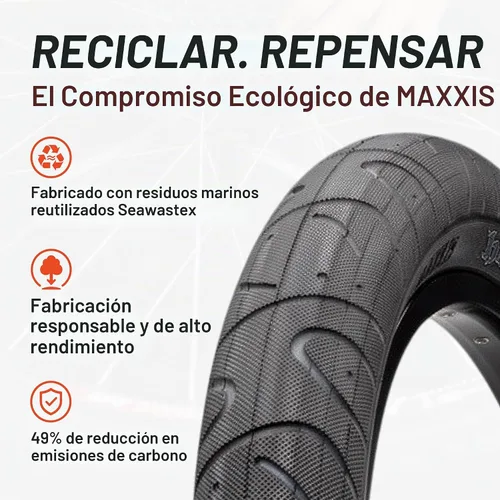 Vista 7 de Anquilostoma Maxxis Compuesto único Neumático de bicicleta BMX