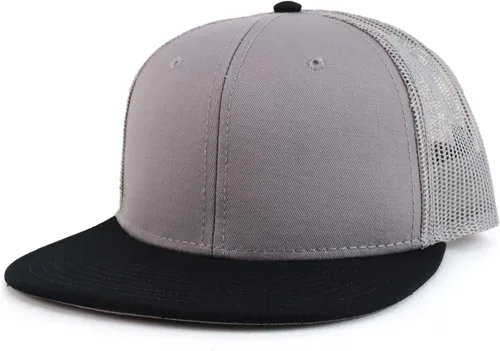 Vista 7 de Armycrew Gorra de Snapback de malla de pico plano en blanco XXL de gran tamaño Negro