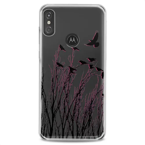 Vista 3 de Funda de TPU compatible con Motorola G9 G8 Plus G7 E20 P40 Z4 Edge 20 G22 Stylus Clear Pattern Phone Grand Cute Flock Ravens Slim Fit Soft Tree