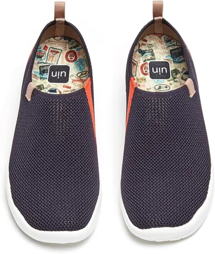 Vista 51 de UIN Zapatos de viaje para caminar para hombre, sin cordones, de lona, informales, ligeros, cómodos y modernos, diseño de perritos felices Ahhhhh