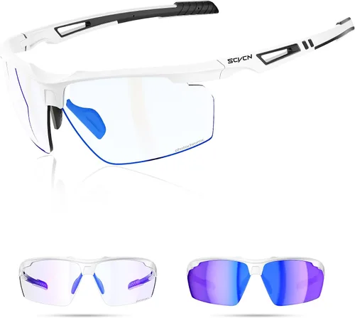 Vista 18 de SCVCN Gafas de sol deportivas fotocromáticas para ciclismo, gafas transparentes para hombres y mujeres, protección UV400, MTB BMX, pesca, correr, S86