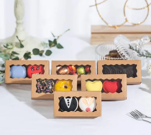 Vista 7 de 12 cajas de macarrón prémium de 4.17 x 2.16 x 1.37 pulgadas para 2, contenedores de macarrón, embalaje de macarrón para bodas, fiestas, regalos
