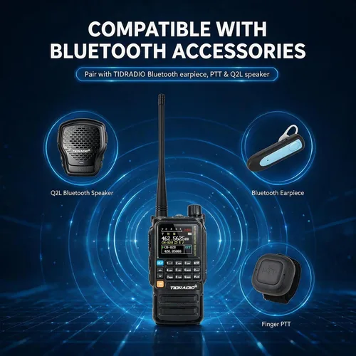 Vista 4 de TIDRADIO TD-H3 Plus GMRS - Radio de mano, programación de aplicaciones, walkie talkie de largo alcance con auricular, batería de 2500 mAh