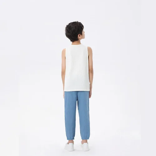 Vista 4 de GFQLONG Paquete de 3 pantalones casuales básicos lisos para bebé, verano, otoño, cómodos, de algodón y lino, paquete de 3