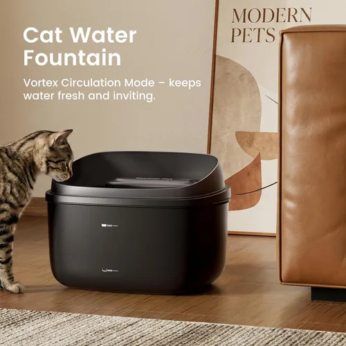 Vista 9 de Gardner Pet Fuente de agua para mascotas de 1 galón, fuente de agua para perros Vortex, fuente automática ultra silenciosa para gatos con filtro