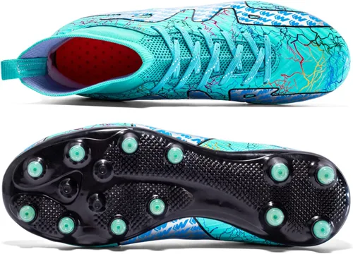 Vista 2 de Timarmtr Zapatos de fútbol para hombre, botas de fútbol para entrenamiento profesional, para interiores y exteriores, zapatillas de deporte de caña