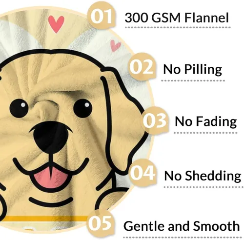 Vista 4 de Golden Retriever - Manta de regalo – 30 x 40 pulgadas, bonita manta de perro para amantes de los perros, niños, niños y niñas, mantas suaves