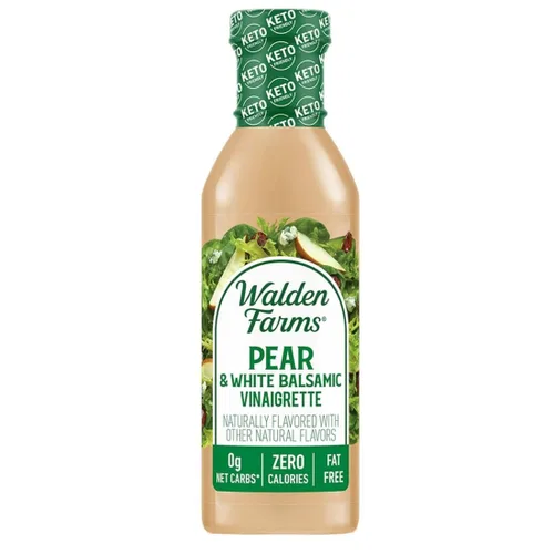 Vista 9 de Walden Farms Vinagreta balsámica de pera y blanca, sin calorías, sin gluten, baja en carbohidratos, apta para dieta cetogénica, vegana, sin azúcar