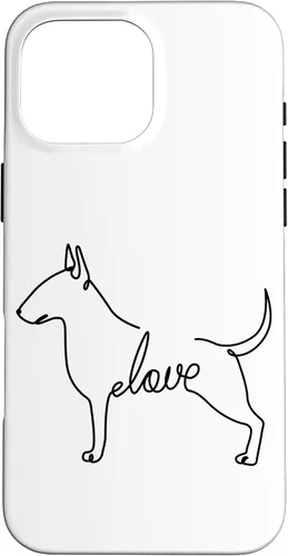 Vista 19 de Bull Terrier Love Bully Dog Love Single Line Art Sketch Case for iPhone 17