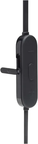 Vista 7 de JBL Tune 125 - Auriculares intrauditivos inalámbricos Bluetooth con micrófono de 3 botones/control remoto y cable plano, color negro, pequeño