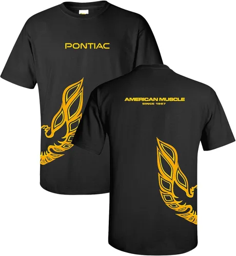 Vista 2 de Pontiac Trans Am Firebird envuelto estilo camiseta 100% algodón preencogido - negro