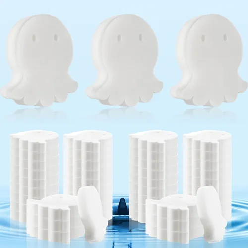 Vista 13 de Patelai Paquete de 40 esponjas absorbentes de aceite para bañera de hidromasaje, accesorios para spa, bañera, piscina al aire libre (estilo barco)