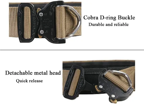 Vista 4 de EMERSONGEAR Cinturón táctico con hebilla de cobra, cinturón Molle de liberación rápida, cinturón interior resistente de 1.75 pulgadas interior de 2