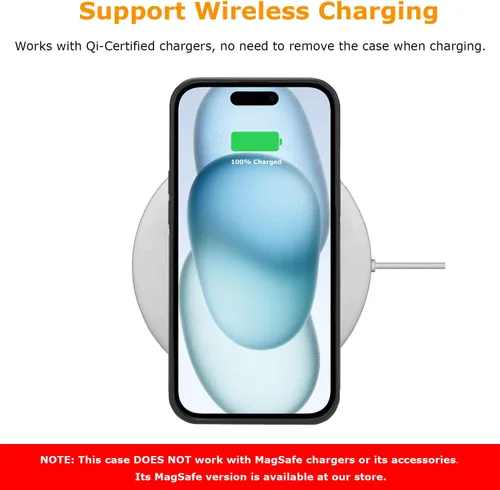 Vista 6 de Grip Series - Funda para iPhone 15 con fibra de carbono forjada real, diseño de bordes agarres, compatible con carga inalámbrica, compatible