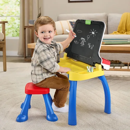 Vista 8 de VTech Escritorio de actividades Deluxe para explorar y escribir (embalaje sin frustraciones), Azul