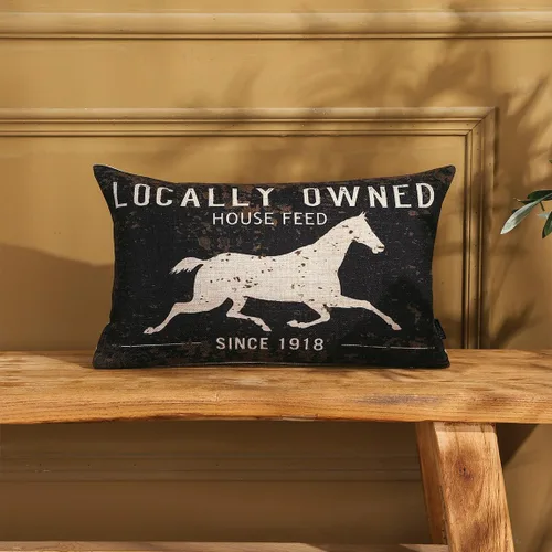 Vista 3 de TRENDIN Funda de almohada decorativa de caballo de 12 x 20 pulgadas para sofá, decoración de caballo, funda de cojín de lino lumbar para sofá