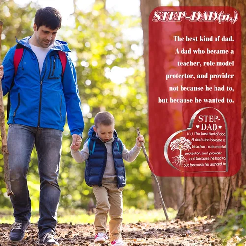 Vista 6 de Regalos para el Día del Padre, placa acrílica con corazón para el Día del Padre, regalos para padrastro de hija, hijo, hijastro, hijastro, regalo