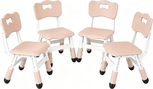 Vista 14 de FUNLIO Silla ajustable para niños (2 unidades), sillas de 3 niveles de altura ajustable para niños de 3 a 8 años, silla infantil resistente con Negro