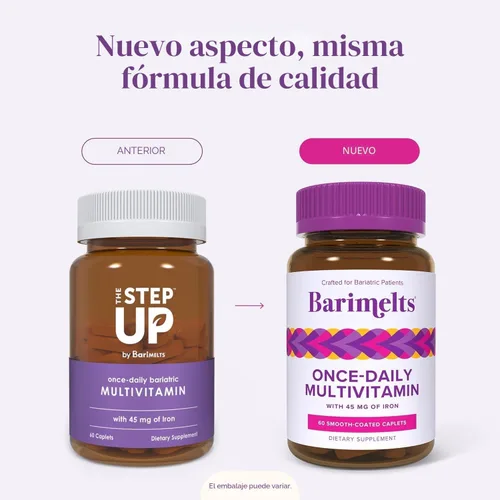 Vista 7 de BariMelts Multivitamínico bariátrico una vez al día con hierro, 60 comprimidos recubiertos fáciles de tragar (suministro para 2 meses)