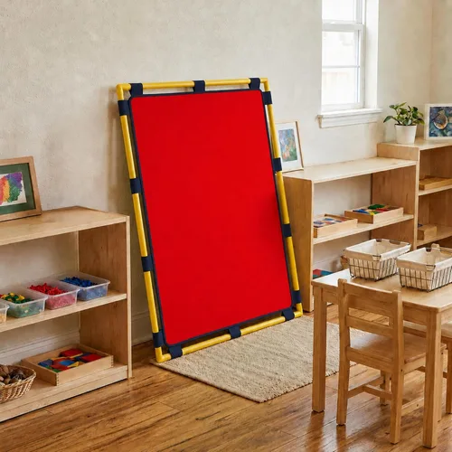 Vista 24 de Children's Factory Panel de Juego de Pantalla Grande, Divisor de Habitación para Niños, Pantalla de Privacidad para Aula, Almendra