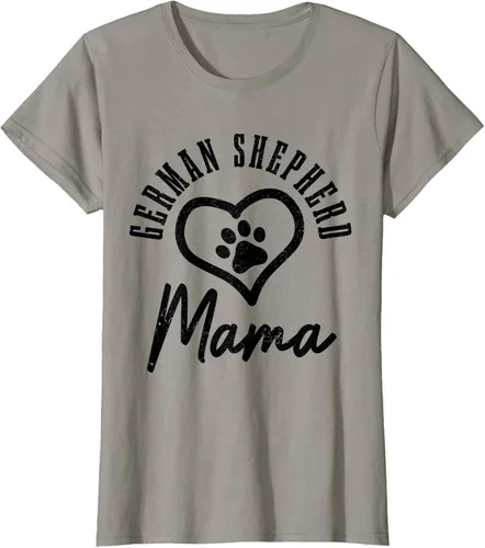 Vista 13 de Camiseta de pastor alemán para mujer, con diseño de pata de perro, pastor alemán, gris, S Asfalto