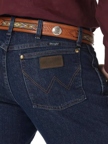 Vista 4 de Wrangler Jeans de corte vaquero de alto rendimiento para hombre que absorben la comodidad y ajuste regular Enjuague de medianoche