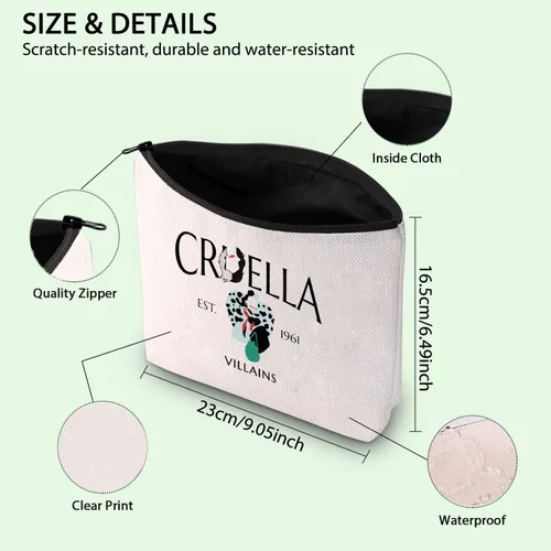 Vista 2 de FOTAP Bolsa de maquillaje de película de regalo de villanos, bolsa de cosméticos inspirada en dibujos animados, regalo mágico Kingd* m regalo