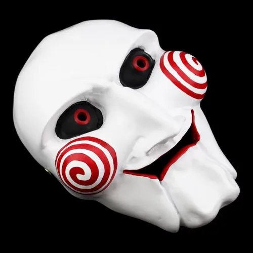 Vista 5 de Máscara de cosplay, Saw The Jigsaw Killer John Kramer - Máscara de terror pintada para Halloween Cosplay