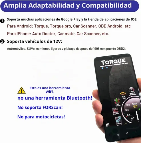 Vista 3 de Adaptador WiFi ELM327 OBD2 WiFi ELM 327 OBD2 Escáner para Android iOS iPhone Escáner OBDii para Auto Lector de Códigos Conector Dongle Interfaz