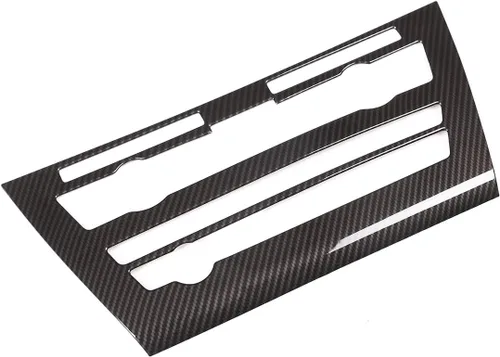 Vista 7 de ABS consola central de coche aire acondicionado volumen perilla Cotrol panel marco ajuste para BMW X5 F15 2014-2018 (fibra de carbono)