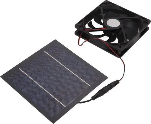 Vista 6 de Keenso Kit de panel solar y ventilador para RV, mini ventilador de 5 V, 2 A, 10 W, kit de ventilador solar para RV, yate, invernaderos, casas