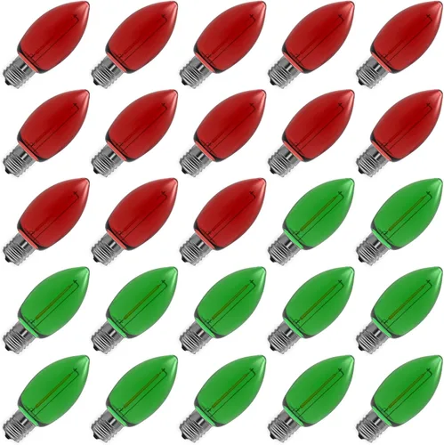 Vista 10 de Meconard Bombilla LED C9 de Repuesto para Luces Navideñas, Bombillas LED Irrompibles C9 para Cadenas de Luces Navideñas Exteriores, Base Intermedia