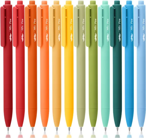 Vista 18 de Mr. Pen - Bolígrafos de gel retráctiles, paquete de 12, secado rápido, bolígrafos de gel de punta fina de 0.7mm, bolígrafos retráctiles, bolígrafos