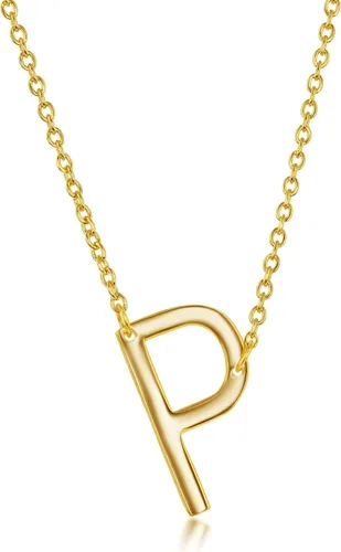 Vista 46 de Dainty Sideways Initial Necklace for Women – Sterling Silver or 14K Gold Plated 20mm Alphabet Letter Pendant