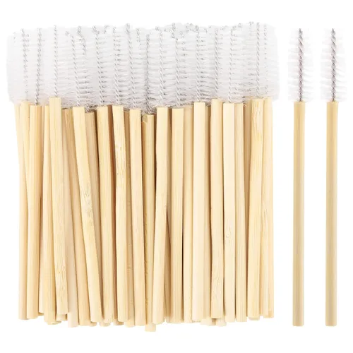 Vista 7 de 100 varitas de rímel desechables, brocha de bambú para extensiones de pestañas, cepillos de cejas para pestañas, kit de maquillaje aplicador