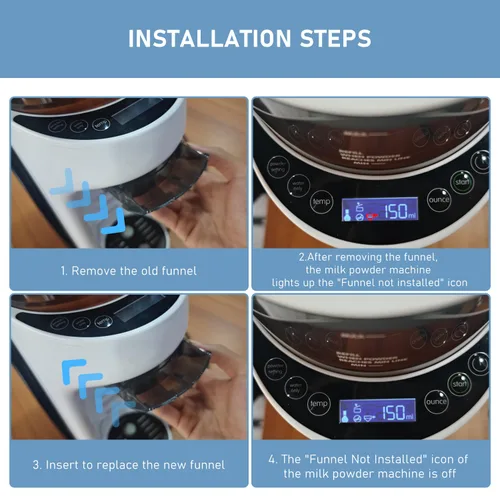 Vista 4 de Dispensador de fórmula para bebés embudo de repuesto compatible con modelos Baby Brezza Formula Pro Advanced y Pro Advanced WiFi, embudo de repuesto